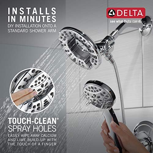 Delta Faucet Arvo 14 Series Single-Handle Tub and Shower Trim Kit, Shower Faucet with 4-Spray In2ition 2-in-1 Dual Hand Held Shower Head with Hose, Chrome 144840-I (Valve Included) - Image 5