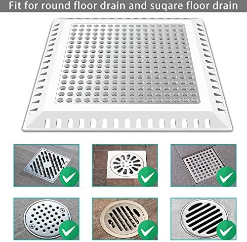 Shower Drain Hair Catcher/Drain Strainer/Shower Drain Cover for Bathroom Floor Drain, Stainless Steel and Silicone (Patented Product) - Image 3