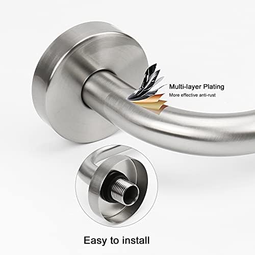 NearMoon S Shaped Shower Head Riser Pipe, Shower Extender Arm with Flange, Standard 1/2" Connection- Bathroom Accessory, 12 Inch (1 Pack, Brushed Nickel) - Image 4
