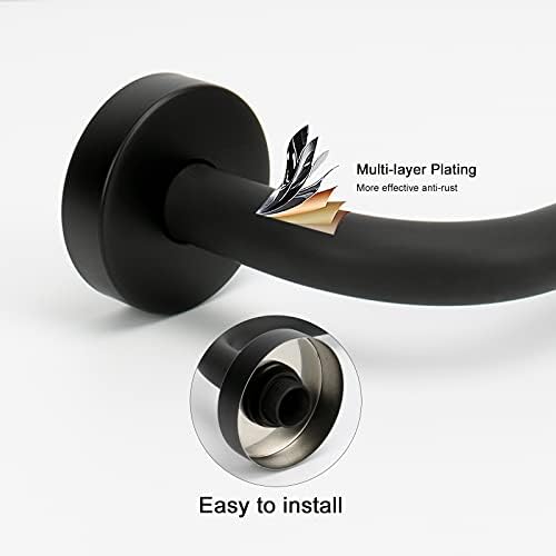 NearMoon S Shaped Shower Head Riser Pipe, Shower Extender Arm with Flange, Standard 1/2" Connection- Bathroom Accessory, 12 Inch (1 Pack, Matte Black) - Image 4