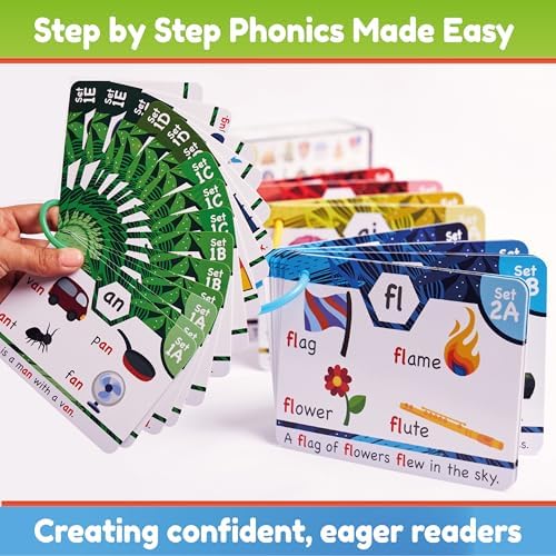 Phonics Flash Cards - Learn to Read in 20 Stages - Digraphs CVC Blends Long Vowel Sounds - Games for Kids Ages 4-8 Kindergarten First Second Grade Homeschool Educational Study Activity - Image 2