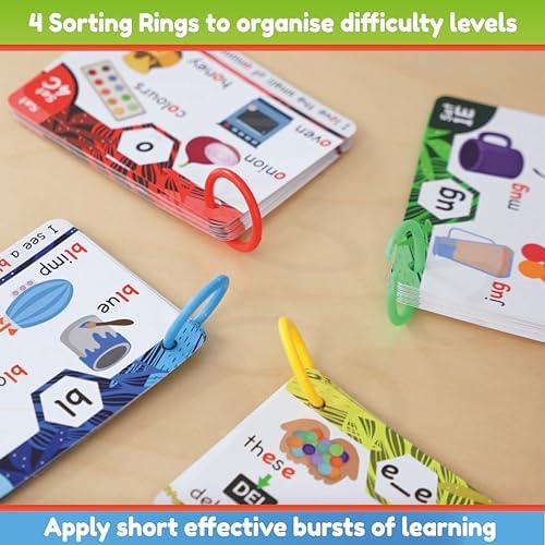 Phonics Flash Cards - Learn to Read in 20 Stages - Digraphs CVC Blends Long Vowel Sounds - Games for Kids Ages 4-8 Kindergarten First Second Grade Homeschool Educational Study Activity - Image 7