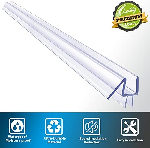 2-Pack Butecare Frameless Shower Door Bottom Seal for Glass Doors – Stop Shower Leaks and Create a Water Barrier (1/2” x 39”) - Image 2
