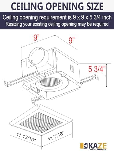 SNP100 | 100 CFM | 0.8 Sone | No Attic Access Required Bathroom Ventilation Exhaust Extractor Fan - Image 6