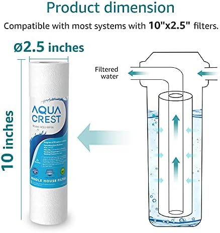 AQUA CREST AP110 Whole House Water Filter, Sediment Filter, 5 Micron, Replacement for 3M® Aqua-Pure AP110, Culligan® P5, APEC, GE FXUSC, Whirlpool®, Any 10" x 2.5" Home Water Filter, Pack of 6 - Image 5