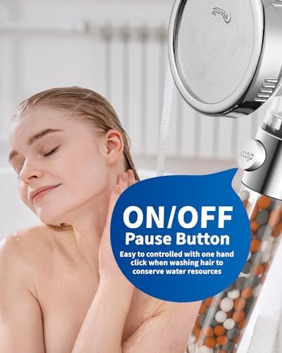 Luxsego Filtered Shower Head for Hard Water with Stop, High Pressure 4-Mode Shower Heads Built-in Power Spray to Clean Corner, Tub & Pets, Water Softener Handheld Shower to Remove Chlorine & Fluoride - Image 4