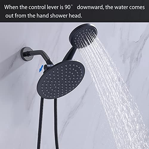 G-Promise Solid Metal Shower Arm Diverter with Holder for Hand Held Showerhead and Fixed Spray Head, G 1/2 3-Way Bathroom Universal Diverter System Replacement Part (Matte Black) - Image 6