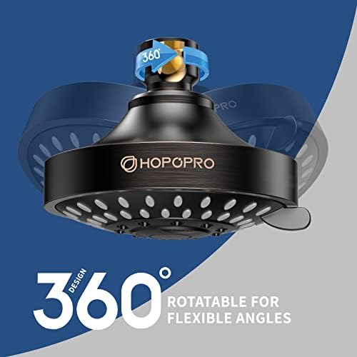 HOPOPRO 5-Mode High Pressure Shower Head - The Washington Post, NBC News, Today TV Show Recommended - High Flow Fixed Showerheads (4 Inch Oil Rubbed Bronze) - Image 4