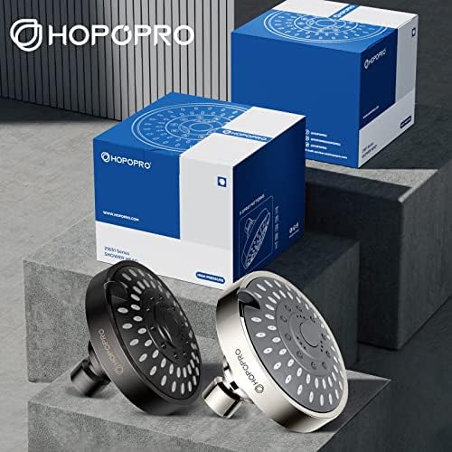 HOPOPRO 5-Mode High Pressure Shower Head - The Washington Post, NBC News, Today TV Show Recommended - High Flow Fixed Showerheads (4 Inch Brushed Nickel) - Image 6