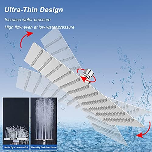 NearMoon Rain Shower Head, High Flow Stainless Steel Square Rainfall Shower, High Pressure Design, Awesome Shower Experience Even At Low Water Flow (10 Inch, Chrome Finish) - Image 2