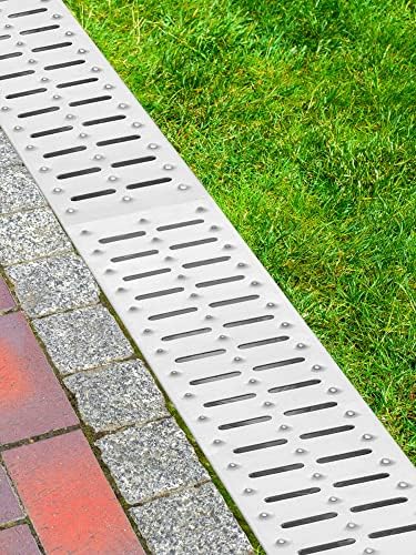 VEVOR Trench Drain System, Channel Drain with Metal Grate, 5.9x5.1-Inch HDPE Drainage for Garage Floors, Black Plastic Trench with End Caps, 3x39 Grate - 3 Pack - Image 8