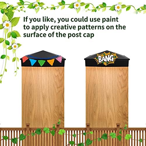 Azdele 6x6 Aluminum Pyramid Post Caps Cover for 6x6 Nominal Wood Post(Actual 5.5" x 5.5" Wood Post), with Matte Finish Powder Coated Surface, for Fences Wood Post of Decks or Corridors(Black, 4Pack) - Image 6