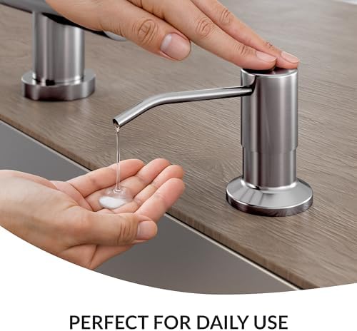 Soap Dispenser for Kitchen Sink(Brushed Nickel),Stainless Steel Countertop Dish Soap Dispenser Pump with 47 '' Extension Tube kit - Image 3