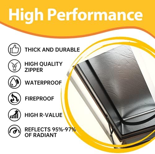 Attic Door Insulation Cover 25"x54"x11", Energy Saving Tent Attic Stairs Cover Ladder Pull Down Insulator, R-Value 15.5 Thicken Aluminum Foil Stairway Insulation with Zipper Fireproof - Image 4
