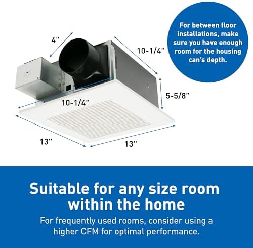 Panasonic FV-0511VF1 WhisperFit DC Fan 50-80-110 CFM Retrofit Bathroom Exhaust Fan - Quiet Energy Star-Certified Energy-Saving Bathroom Ceiling Fan - Image 4
