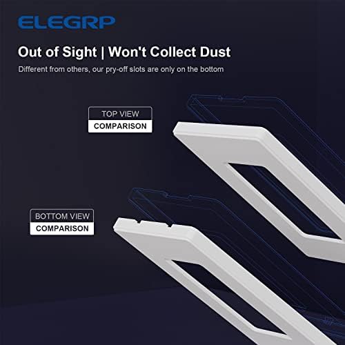 ELEGRP 3-Gang Screwless Decorative Wall Plates, Mid-Size Unbreakable Thermoplastic Faceplate Cover for Decorator Receptacle Outlet Switch, UL Listed (10 Pack, Matte White) wall plate - Image 5