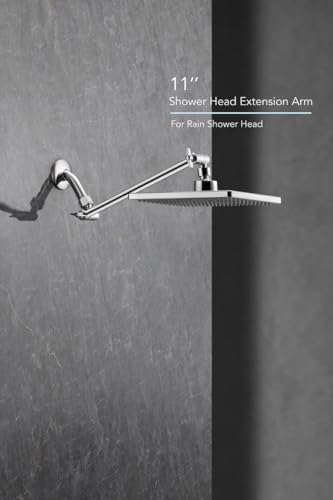 11 Inch Adjustable Shower Head Extension Arm With Locking Set Screw, Singing Rain Solid Brass Chrome Angle Height Adjustable, Easy To Install, G1/2 Universal Connector Compatible (Chrome Finish) - Image 8