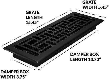 Decor Grates AJH414-BLK Oriental Floor Register, 4x14 Inches, Textured Black - Image 7