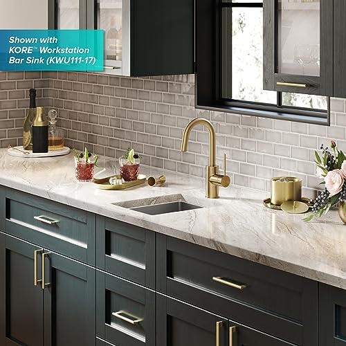 KRAUS Oletto Single Handle Kitchen Bar Faucet with QuickDock Top Mount Installation Assembly in Spot Free Antique Champagne Bronze, KPF-2600SFACB - Image 11