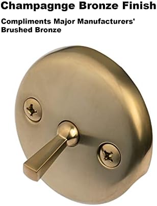 Champagne Bronze Trip Lever Tub Trim Kit Set with Trip Lever Overflow Face Plate, No Putty Gasket, Trip Lever Bathtub Drain with Strainer, Overflow and Matching Screws, No Putty Installation Artiwell - Image 2