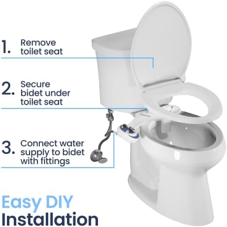 LUXE Bidet NEO 120 - Self-Cleaning Nozzle, Fresh Water Non-Electric Bidet Attachment for Toilet Seat, Adjustable Water Pressure, Rear Wash (Rose Gold) - Image 7