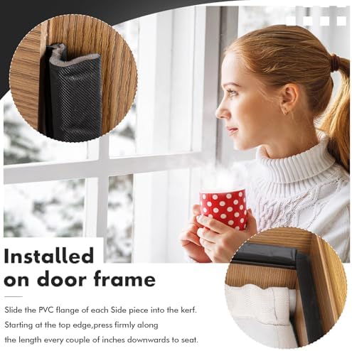 BBTO Weather Stripping Door Seal Strip Kerf Soundproof Strip V-Shaped Q Foam Weather Stripping Exterior Door Frame for Summer Windows Large Gap Seal and Easy Installation(40 Feet,Black) - Image 6