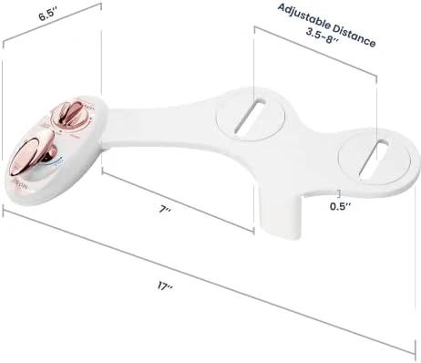 LUXE Bidet NEO 320 - Hot and Cold Water, Self-Cleaning, Dual Nozzle, Non-Electric Bidet Attachment for Toilet Seat, Adjustable Water Pressure, Rear and Feminine Wash, Lever Control (Rose Gold) - Image 8