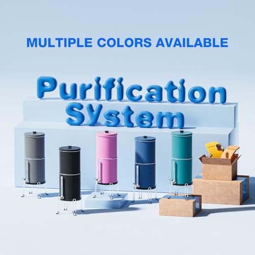 Purewell 8-Stage 0.01μm Ultra-Filtration Water Filter System, 304 Stainless Steel Countertop System with 4 Filters, Metal Water Level Spigot and Stand, Reduce Fluoride and Chlorine, 2.25G, PW-OB-CF - Image 2