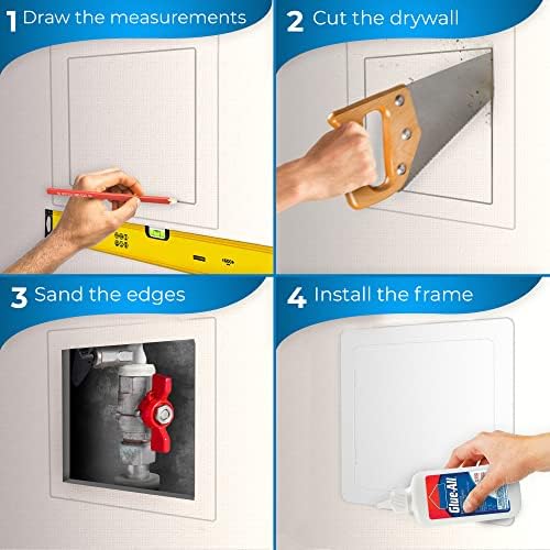 Access Panel for Drywall - 22 x 22 inch - Wall Hole Cover - Access Door - Plumbing Access Panel for Drywall - Heavy Durable Plastic White - Image 3