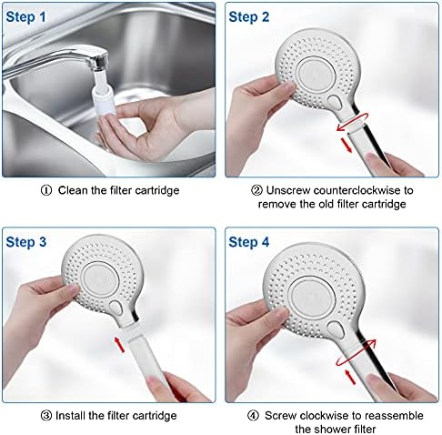 FEELSO Shower Filter for Handheld Shower Head, 2 Pack 15 Stage Replacement Filters for Hard Water Remove Chlorine and Harmful Substances - Image 6