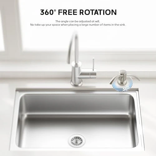 SAMODRA Built-in Kitchen Sink Soap Dispenser (Brushed Nickel) with 39" Extended Tube Kit, Upgraded Leak-Proof Design, No More Messy Refill - Image 2