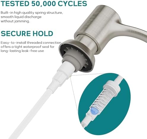 SAMODRA Built-in Kitchen Sink Soap Dispenser (Brushed Nickel) with 39" Extended Tube Kit, Upgraded Leak-Proof Design, No More Messy Refill - Image 6