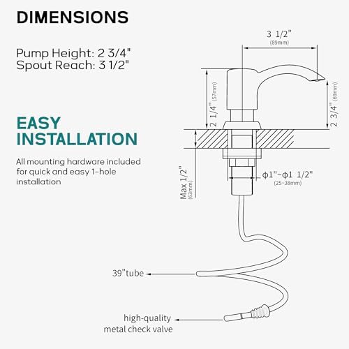 SAMODRA Built-in Kitchen Sink Soap Dispenser (Brushed Nickel) with 39" Extended Tube Kit, Upgraded Leak-Proof Design, No More Messy Refill - Image 7