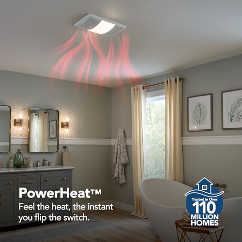 Broan-NuTone BHFLED80 PowerHeat Bathroom Exhaust Fan, Heater, and LED Light Combination, 80 CFM - Image 4