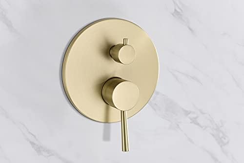 SUMERAIN Shower System with Tub Spout and Handheld Shower, Brass Rain Shower Tub Set with 8 Inches Shower Head and Rough in Valve Brushed Gold - Image 9