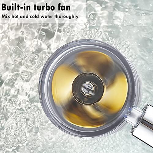 ANTOWER High Pressure Water Saving Handheld Propeller Shower head with filters Vortex shower head pause switch hydro jet shower head Easy Install Turbo Shower Head 360 Degrees Rotating - Image 6
