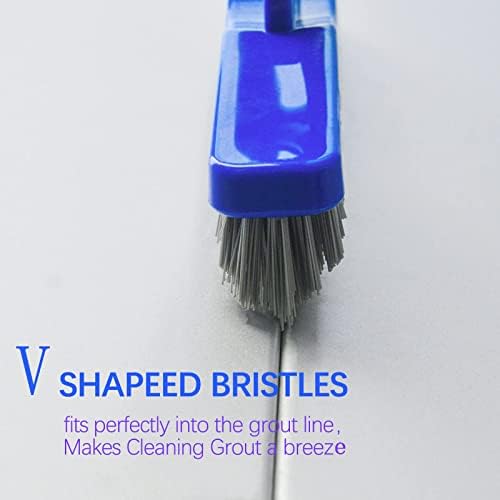 ITTAR Grout Brush with Long Adjustable Handle, Swivel Scrub Brush, V-Shape Grout Line Scrubber with Stiff Bristle for Deep Cleaning Tile Grout, Shower, Kitchen, Hard-to-Reach Corners - Image 2