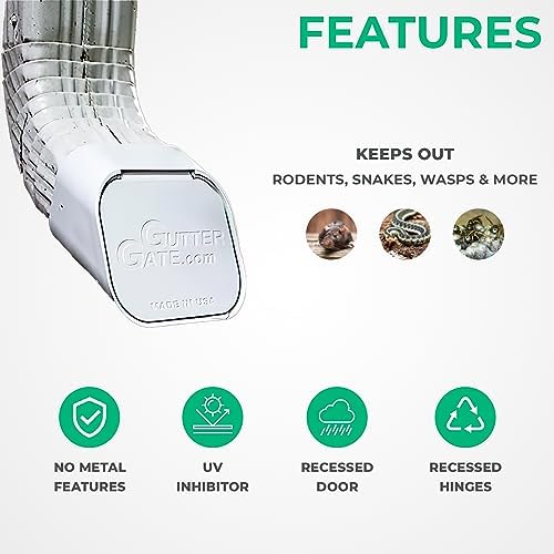 The Original GutterGate 2"x3" for Type-A Downspouts (White) (Made in The USA) - Image 4