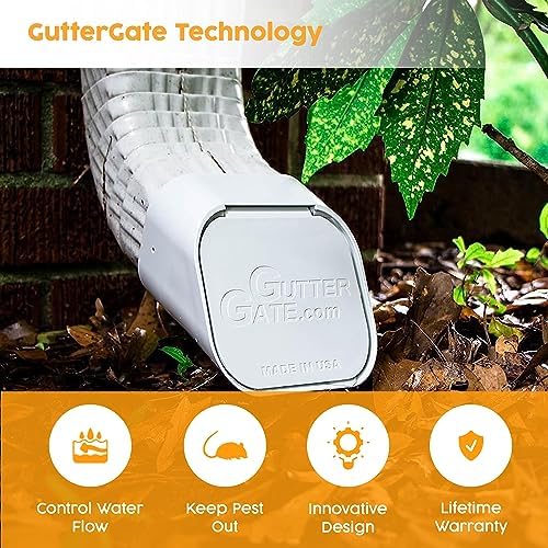 The Original GutterGate 3"x4" for Type-A Downspouts (White) (Made in The USA) - Image 8