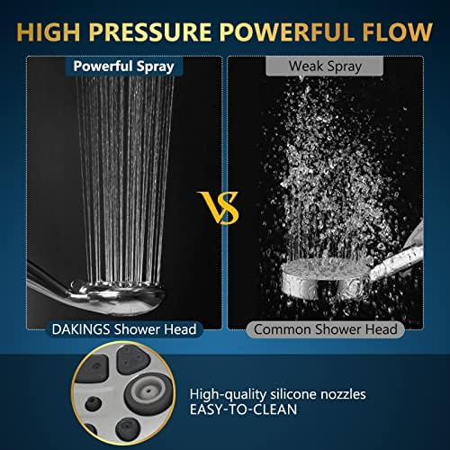 6 Spray Modes High Pressure Handheld Showerhead Set Upgraded 5 Inches Shower Head with Handheld Spray Premium Chrome Handheld Shower Head 60 Inches Stainless Steel Hose-1-Min Install - Image 3