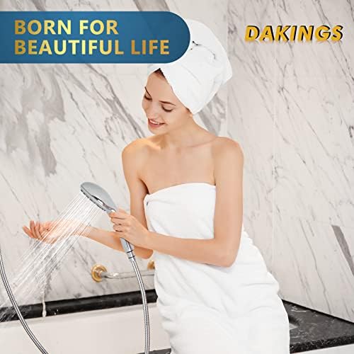 6 Spray Modes High Pressure Handheld Showerhead Set Upgraded 5 Inches Shower Head with Handheld Spray Premium Chrome Handheld Shower Head 60 Inches Stainless Steel Hose-1-Min Install - Image 7