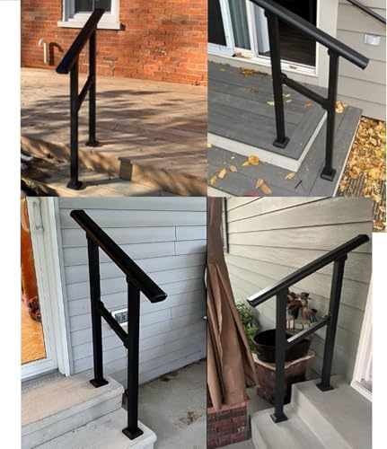 Hand Rails for Outdoor Steps,2 Step Stair Handrail & Indoor Stair Railing Kit,Metty Metal Railings for Outdoor Steps and Hand Rails for Seniors for Porch Railing - Image 9