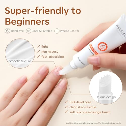 modelones Cuticle Cream, Ultra-Hydrating Nail Care for Damaged Nails Organic Jojoba Oil Vitamin E, Cuticle Non-greasy Dry Cracked Cuticles 15ML - Image 2