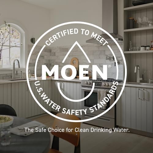 Moen 84346SRN Karis Spot Resist Brushed Nickel One-Handle Single Hole Bathroom Sink Faucet with Optional Deck Plate - Image 3