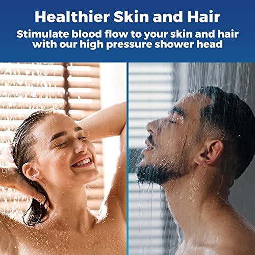 High Pressure Shower Head - Anti-Clogging Silicone Nozzles - 2.5 GPM Removable Restrictor - Easy to Clean Adjustable Replacement - easy to install with Plumbers Tape - 6 inch - Matte Black Finish - Image 8