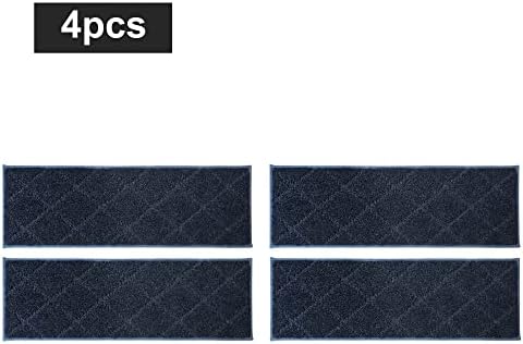 COSY HOMEER Edging Stair Treads Non-Slip Carpet Mat 28inX9in Indoor Stair Runners for Wooden Steps, Edging Stair Rugs for Kids and Dogs, 100% Polyester TPE Backing (4pc, Navy) - Image 9