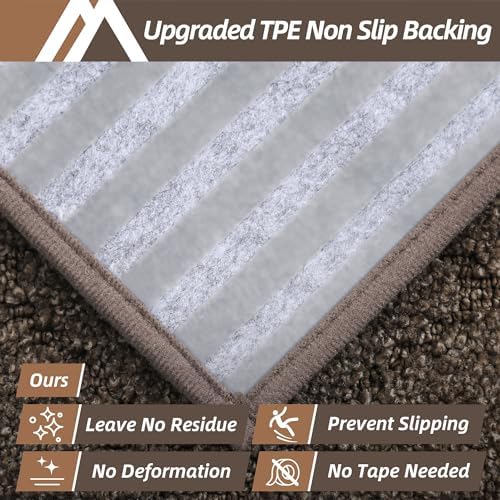 COSY HOMEER Edging Stair Treads Non-Slip Carpet Mat 28inX9in Indoor Stair Runners for Wooden Steps, Edging Stair Rugs for Kids and Dogs, 100% Polyester TPE Backing (7pc, Brown) - Image 4
