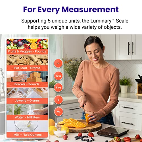 Etekcity Food Nutrition Scale, Smart Food Scale for calorie count, IPX6 Waterproof, Rechargeable, Bluetooth, Ounces and Grams for Weight Loss, Cooking, 304 Stainless Steel, Luminary 22lb - Image 10