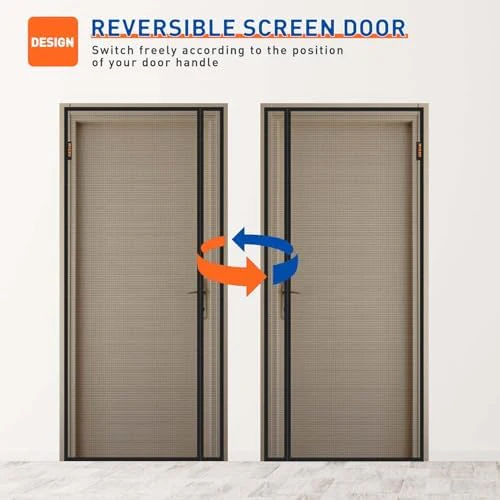 MAGZO Magnetic Screen Door Side Opening, Fits Door Size 36 x 80 Inch, Actual Mesh Size 38" x 81", Fiberglass Net Screen with Strong Magnet for Doorway, Gray - Image 4