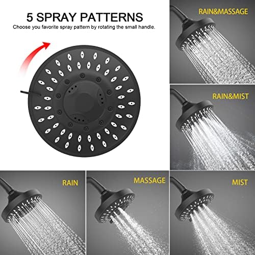 FEELSO Shower Head and 15 Stage Shower Filter Combo, High Pressure 5 Spray Settings Filtered Showerhead with Water Softener Filter Cartridge for Hard Water Remove Chlorine and Harmful Substances - Image 4